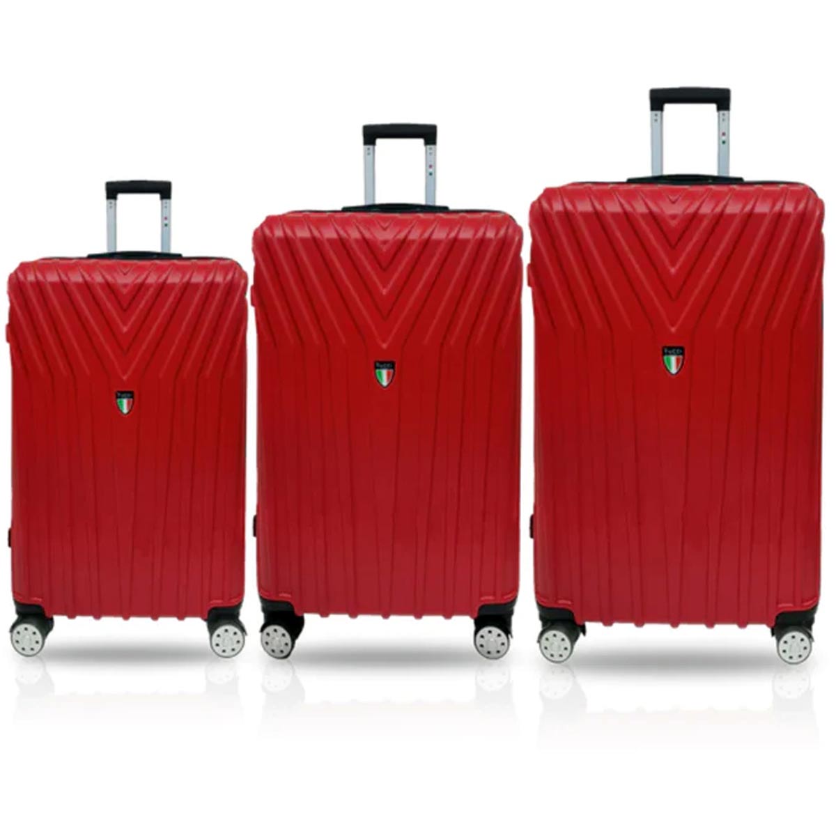 Tucci T0323-03PC-DRED Bordo T0323 ABS Luggage Set Dark Red - 3 Piece