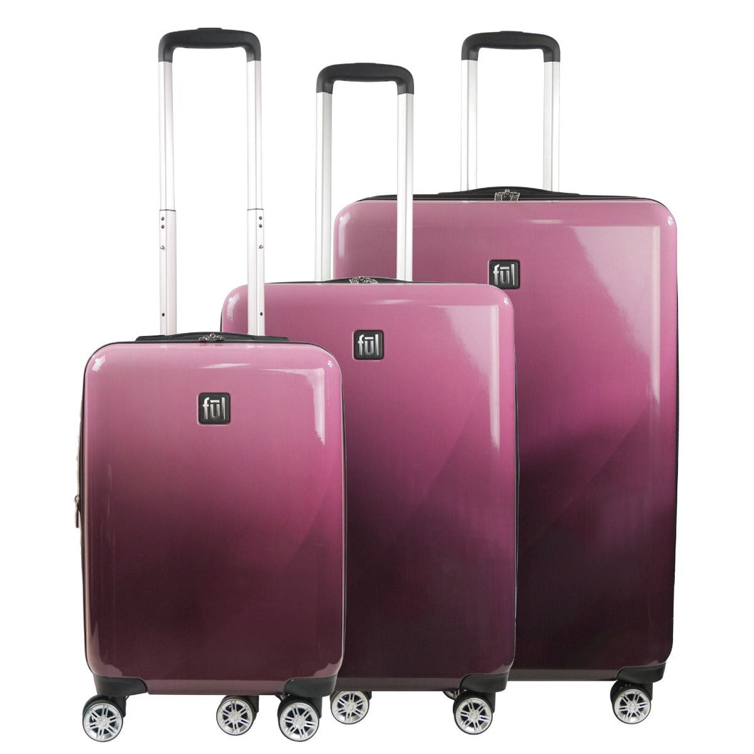 Ful Impulse Ombre 3pc Spinner Luggage Set - Pink