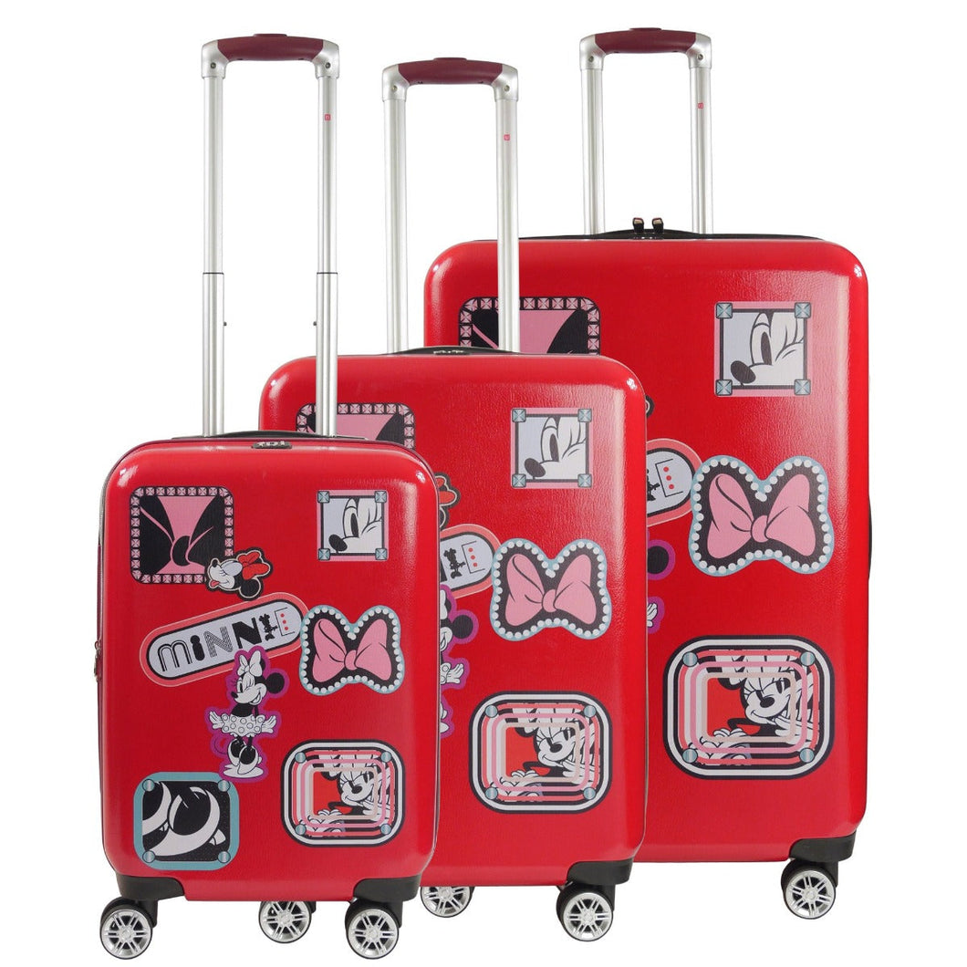 Disney Minnie Mouse Travel Patch 3 pc Luggage Set - red